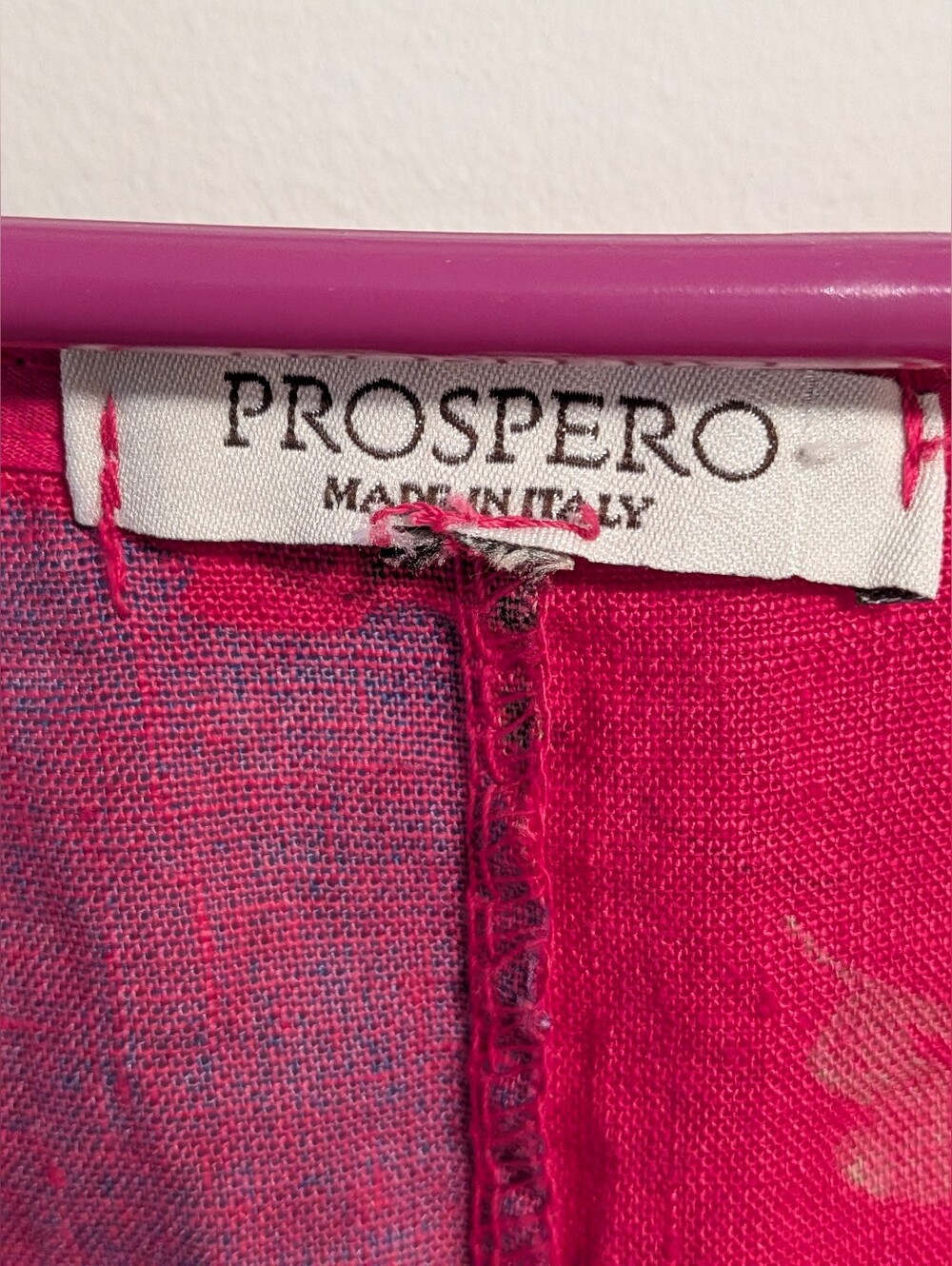 Prospero Oversize Linen Tunic .Women's Pink Floral Scoop-Neck Top. Frill Detail - Picture 3 of 6